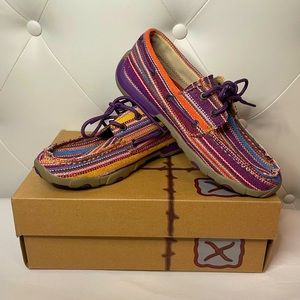 Twisted X Women's Shoe Driving Moccasins, Purple Multi, size 7